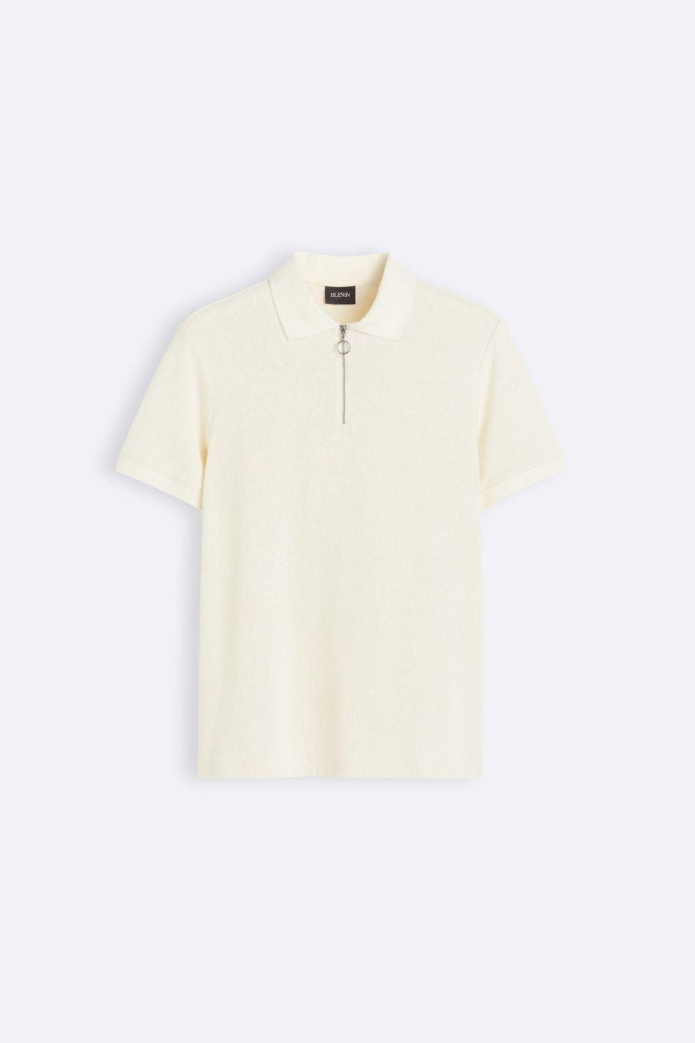 Modernes Strick-Poloshirt mit Reißverschluss