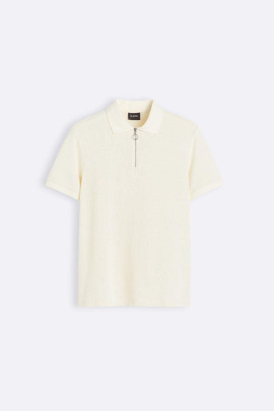 Modernes Strick-Poloshirt mit Reißverschluss