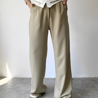 Morgessa – Elegante Hose mit weitem Bein und hoher Taille