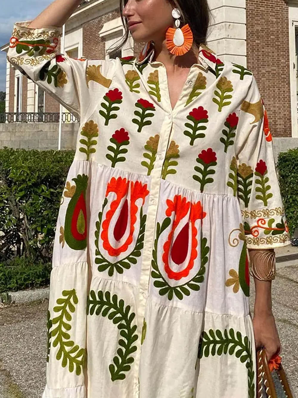 Avelena | Bohème-Kleid mit Lockerem Print