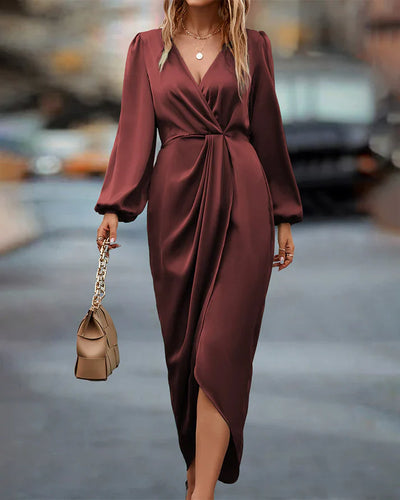Antonella | Elegantes Kleid mit Laternenärmeln und V-Ausschnitt