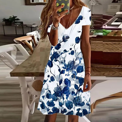 Eryss – Charmantes Kleid mit V-Ausschnitt und kurzen Ärmeln