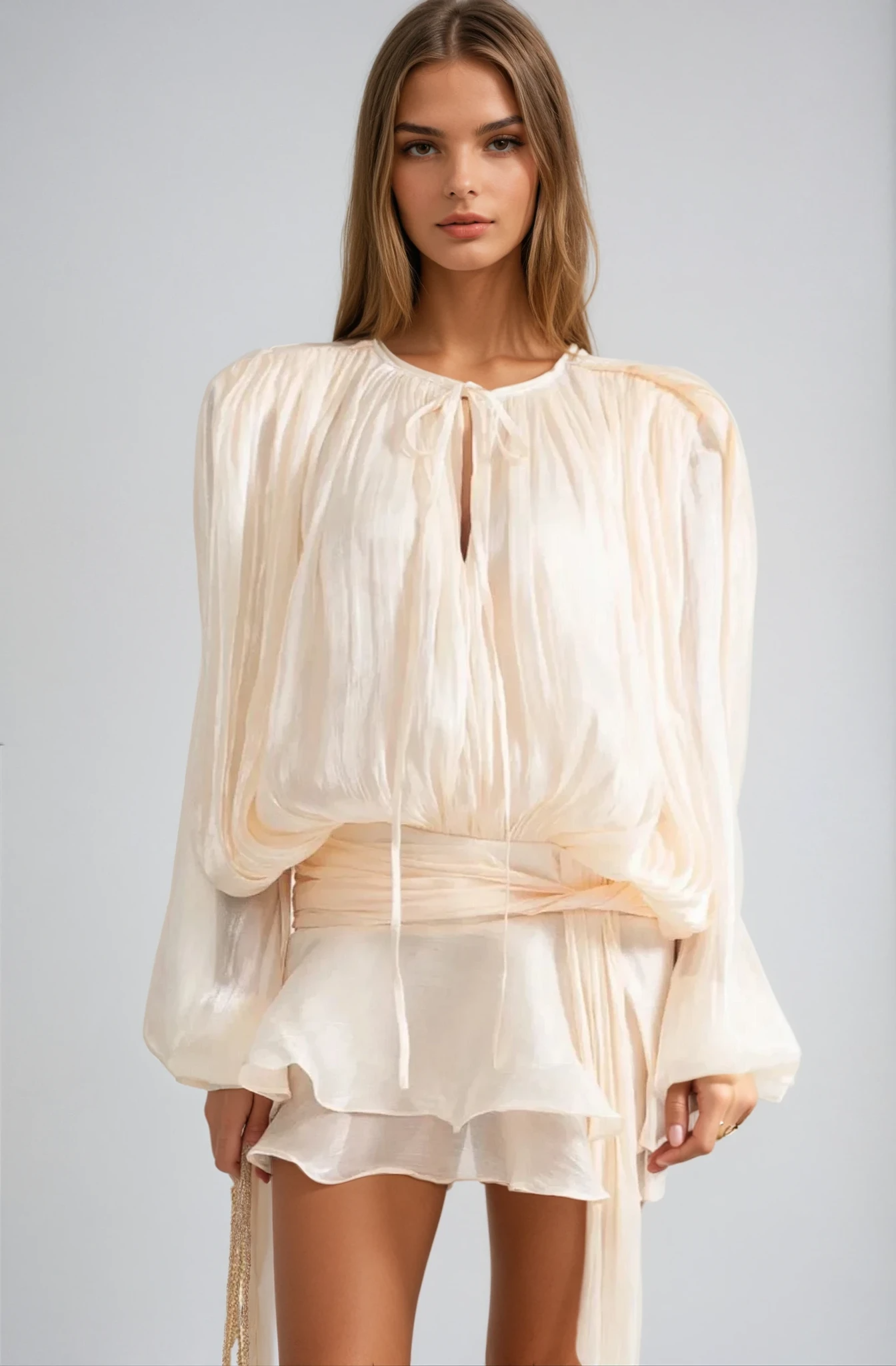 Livia - Faltendes Mesh-Kleid