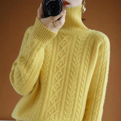 Avelena | Gestrickter Rollkragenpullover aus Kaschmir