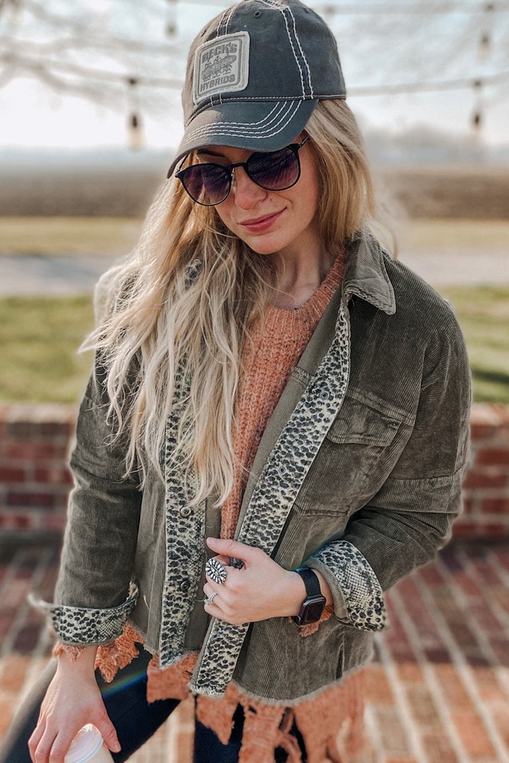 Cordjacke mit Leoparden-Details | Wild & Stilvoll | Boho-Chic