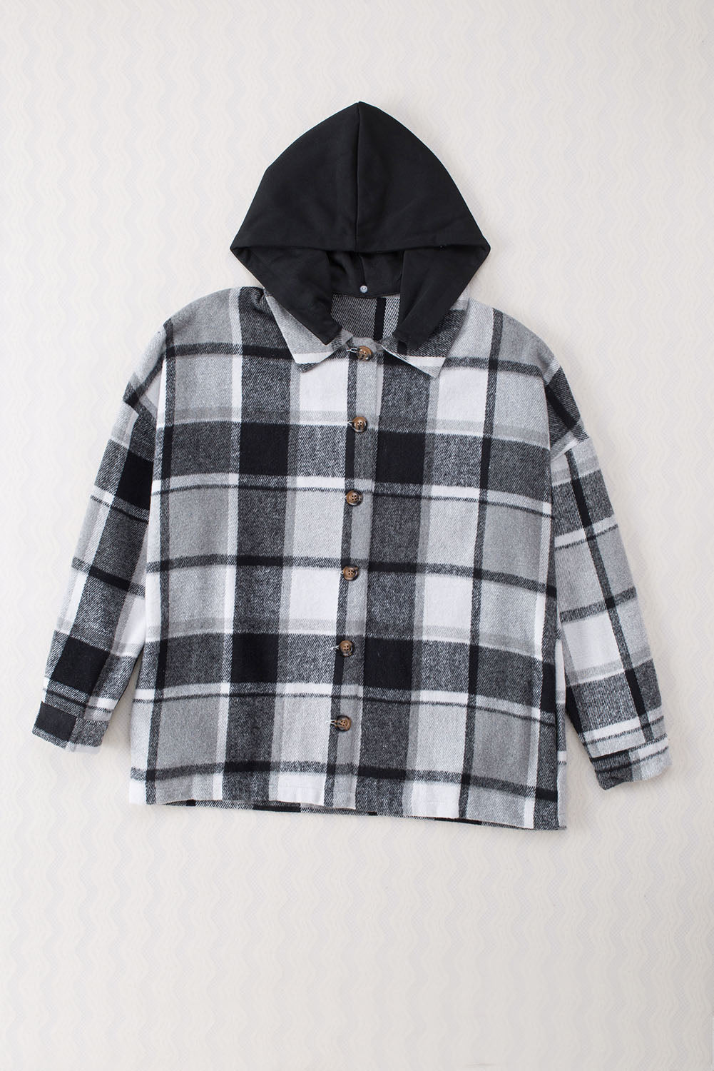 Kariertes Oversized-Hemdjacke | Kapuze & Knopfleiste | Lässiger Komfort