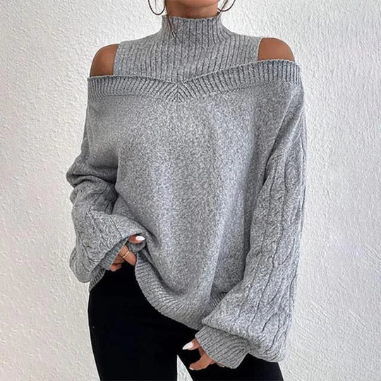 Léa blanchet - elegantes longsleeve mit überschnittenen schultern