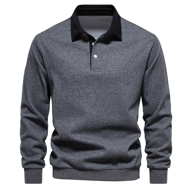 Pullover Herren Langarm Polo | Klassischer Kragen