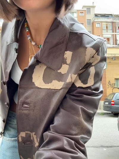 Vintage Lederjacke für Damen mit einzigartigem Design - Aurenilys