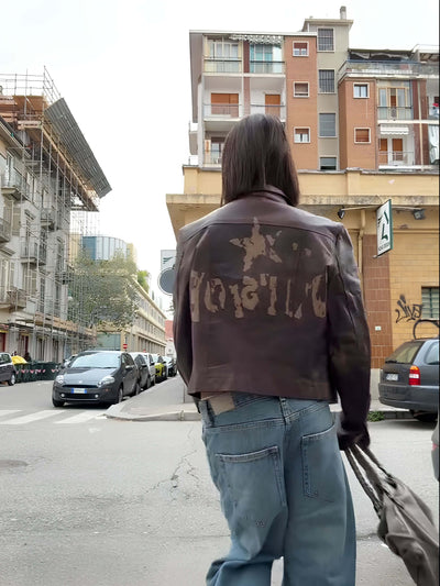 Vintage Lederjacke für Damen mit einzigartigem Design - Aurenilys