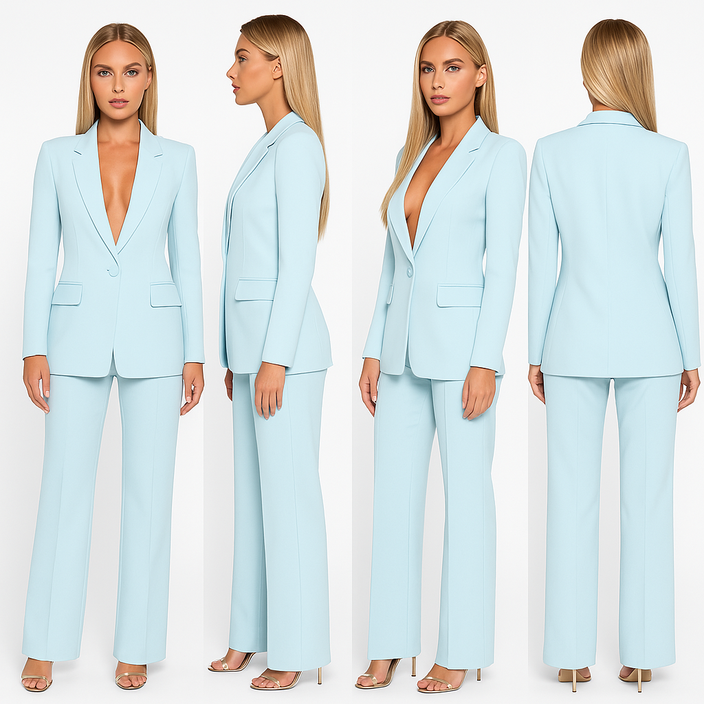 Elegantes Damen Zweiteiler Blazer-Set – Maßgeschneiderte Passform, Vielseitige Farben