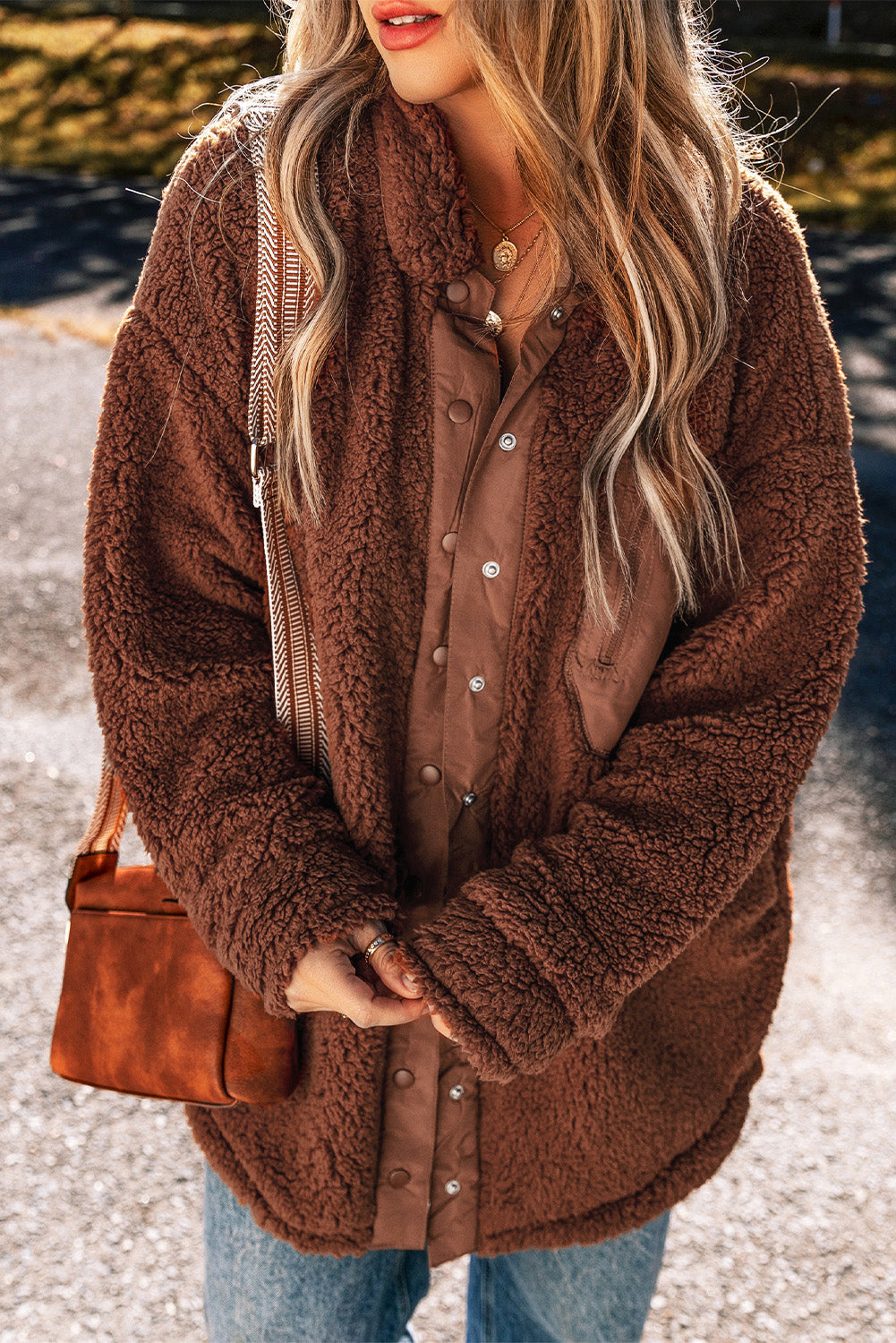 Oversized Teddyhemdjacke | Kuscheliges | Lässiger Komfort
