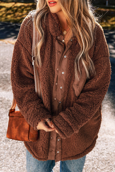 Oversized Teddyhemdjacke | Kuscheliges | Lässiger Komfort