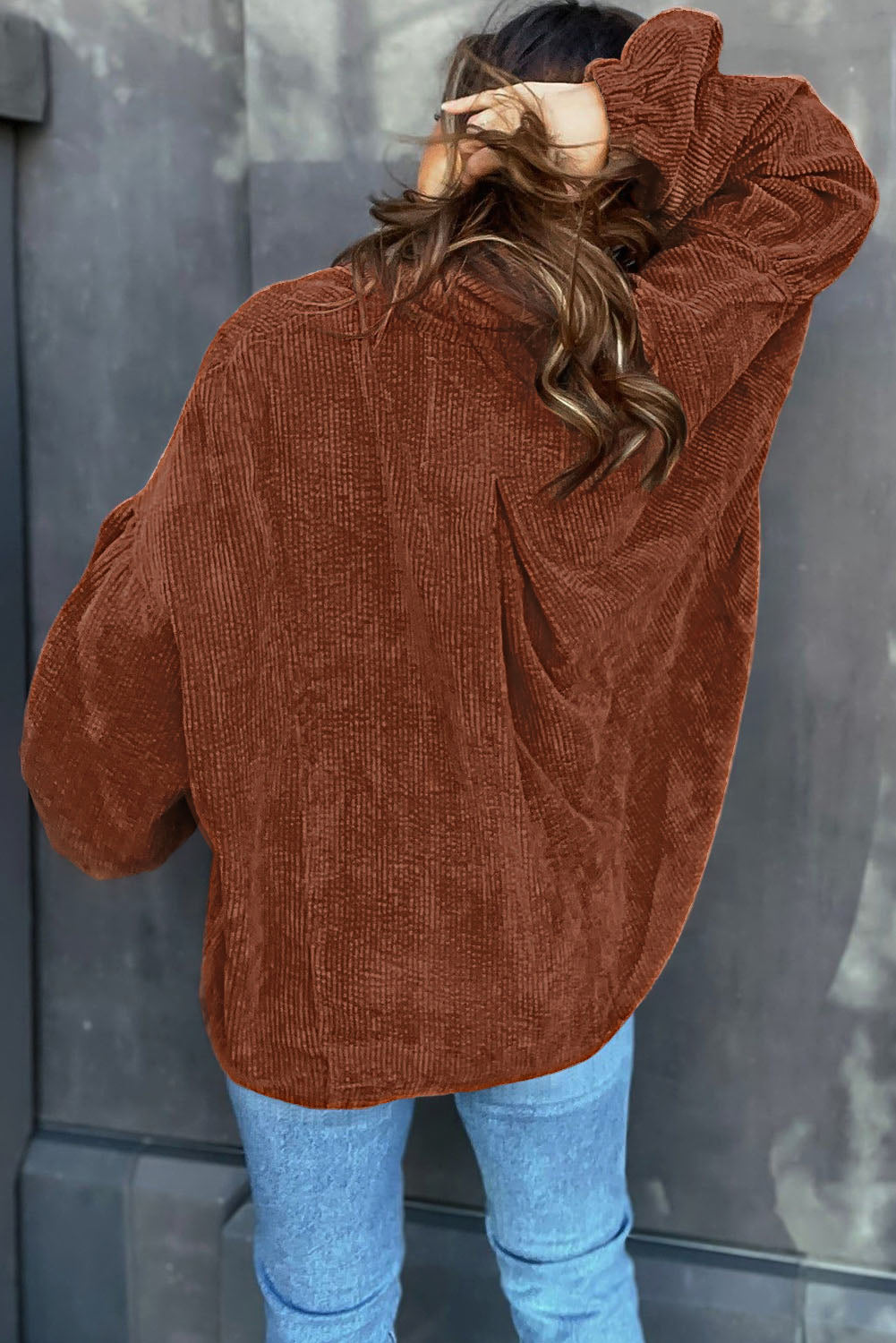 Oversized Bluse aus Cord | Lässiger Komfort | Boho-Stil