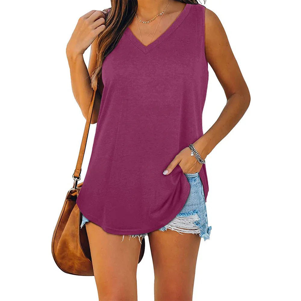 Ophelia | Jersey-Tank-Top mit V-Ausschnitt