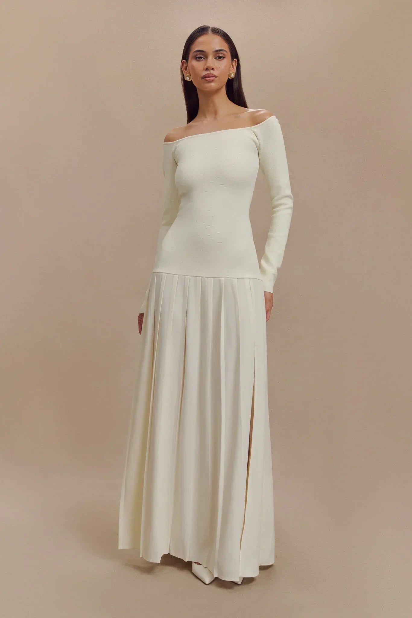 Maxi-Kleid für Damen mit Bardot - Raya