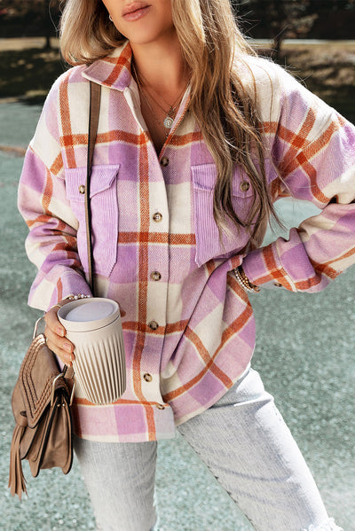 Oversized Karohemd mit Corddetails | Bequemer Stil | Trendiges Design