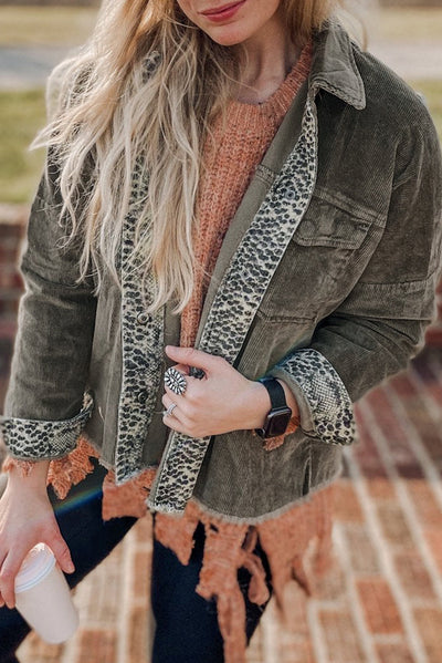 Cordjacke mit Leoparden-Details | Wild & Stilvoll | Boho-Chic