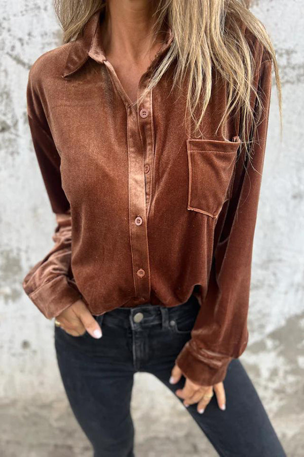 Samtbluse | Klassischer Schnitt & Luxuriöse Optik | Eleganz & Komfort