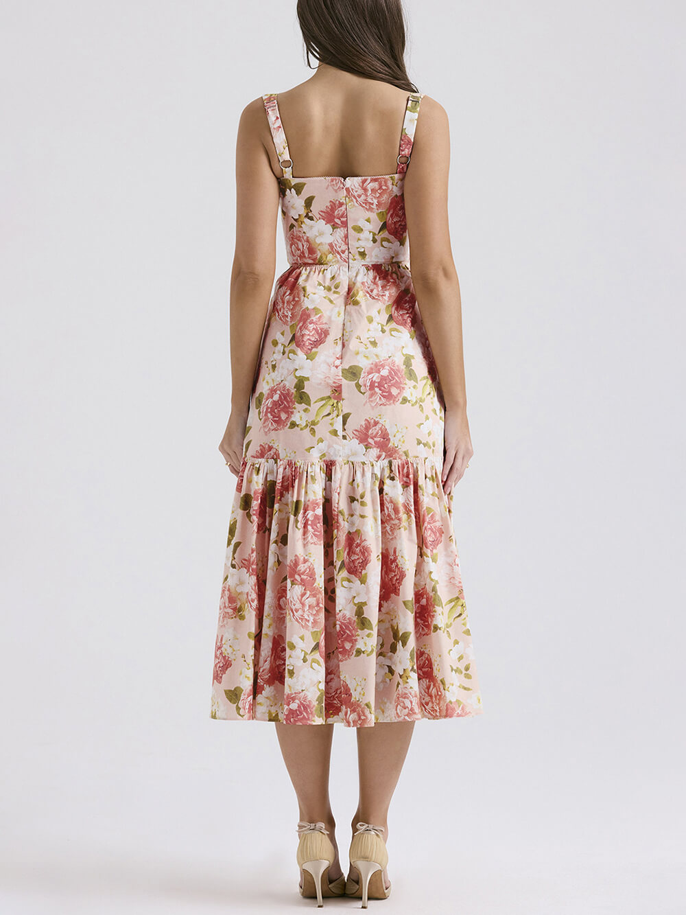 Avelena | Midikleid mit Blumenmuster und Neckholder Im Süßen Stil