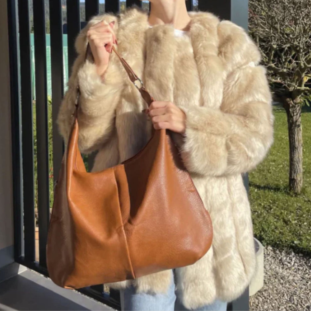 AMALFI CHARME MARRONE - Leather Tote Bag