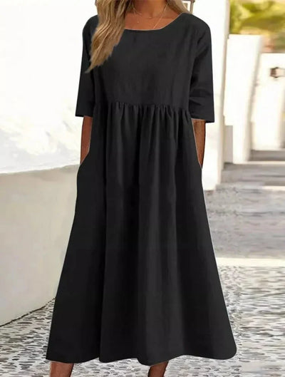 Chiora – Hochwertiges Baumwoll-Leinen-Kleid