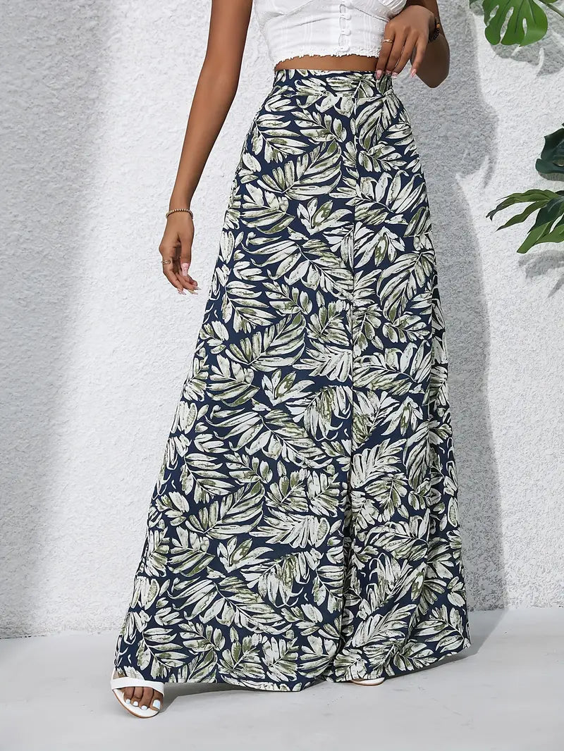 Mariah – Hochwertige Hose mit weitem Bein und tropischem Print