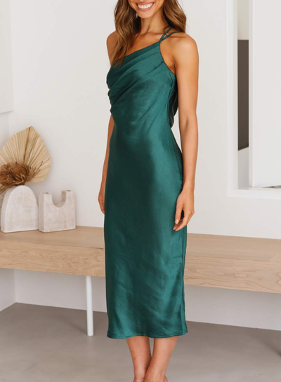 Avelena | Damenkleider Satin Midikleid