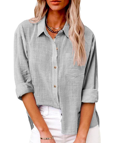Emma | Langärmelige Taschenbluse