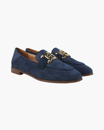 Jessica | Loafer aus Wildleder mit goldener Gliederschnalle