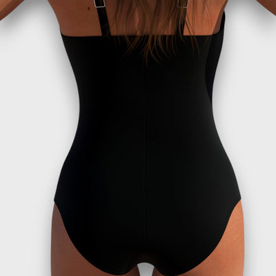 Astrid – Farbintensiver Badeanzug mit überkreuztem Vorderteil