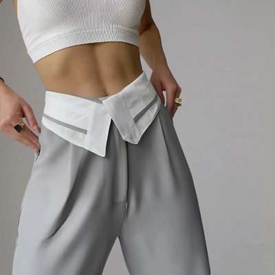 Morgessa – Elegante Hose mit weitem Bein und hoher Taille