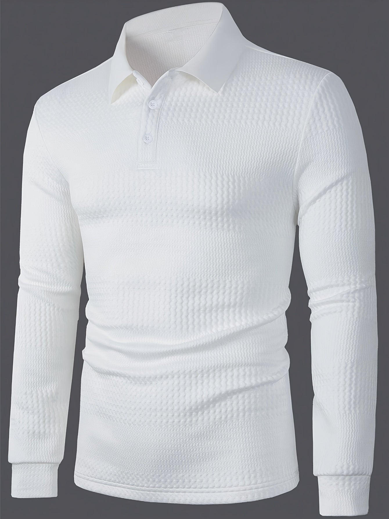 Herren Strukturiertes Langarm-Poloshirt | Slim Fit & Vielseitig | Smarter Look