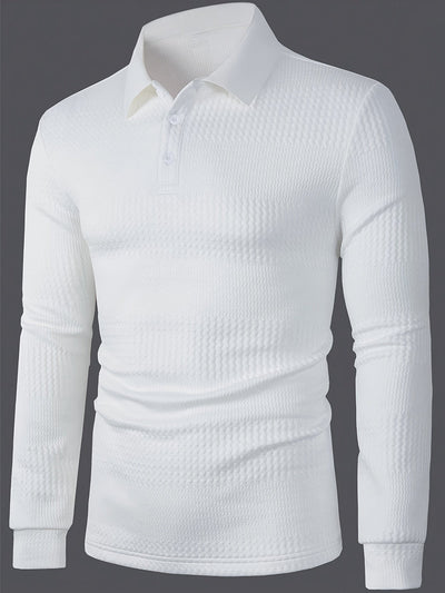Herren Strukturiertes Langarm-Poloshirt | Slim Fit & Vielseitig | Smarter Look