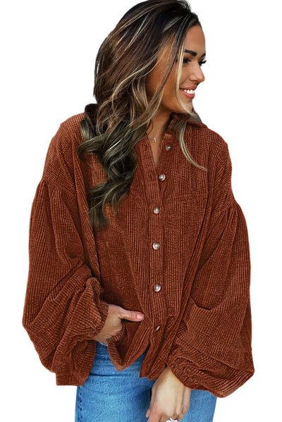 Oversized Bluse aus Cord | Lässiger Komfort | Boho-Stil