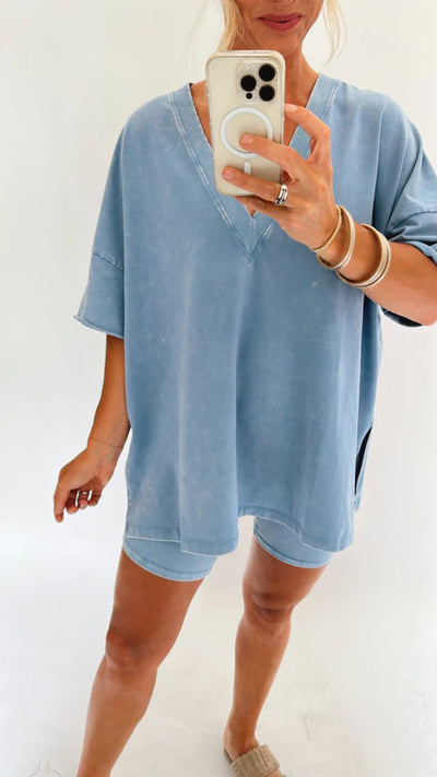 Zweiteiliges Set mit Oversized-Shirt | Lässiger Stil | Bequem & Modern