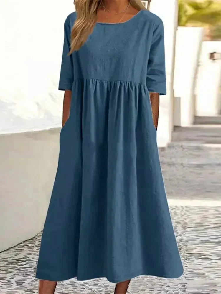 Chiora – Hochwertiges Baumwoll-Leinen-Kleid