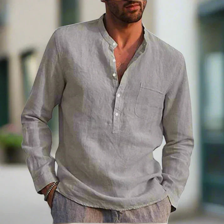 Otto - wunderschönes leinenhemd mit brusttasche