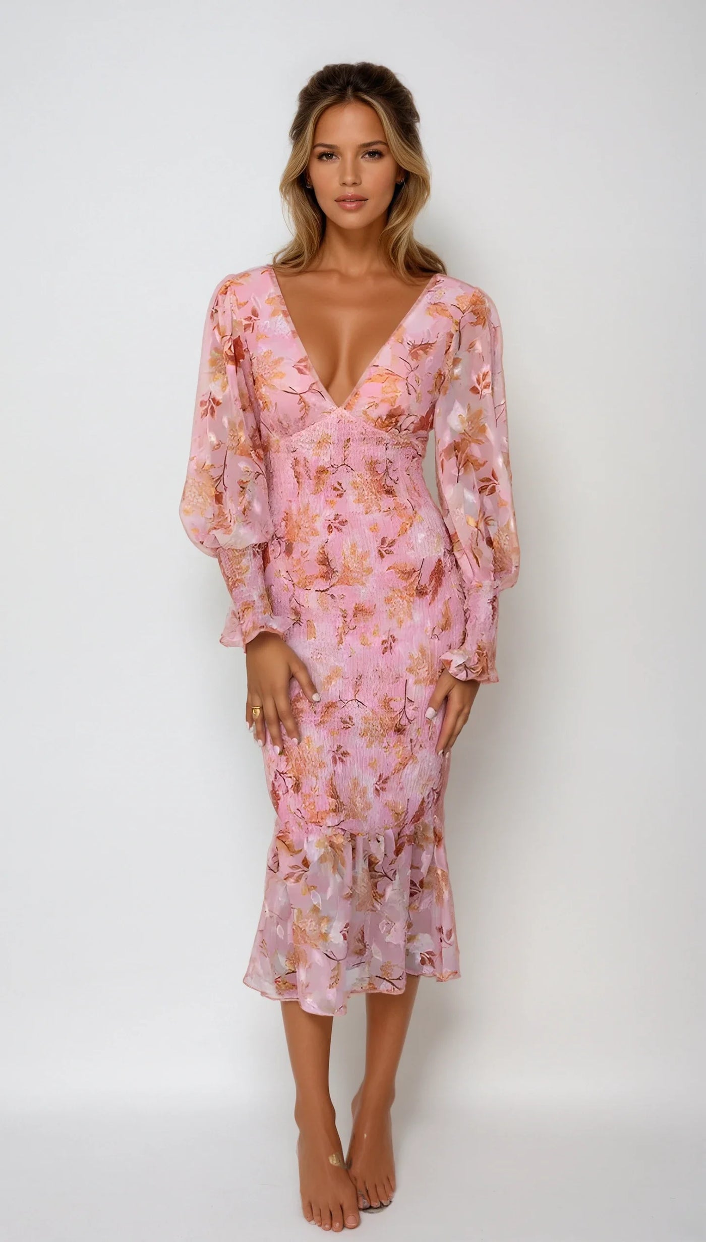 MEGAN™ | Midikleid mit Blumendruck