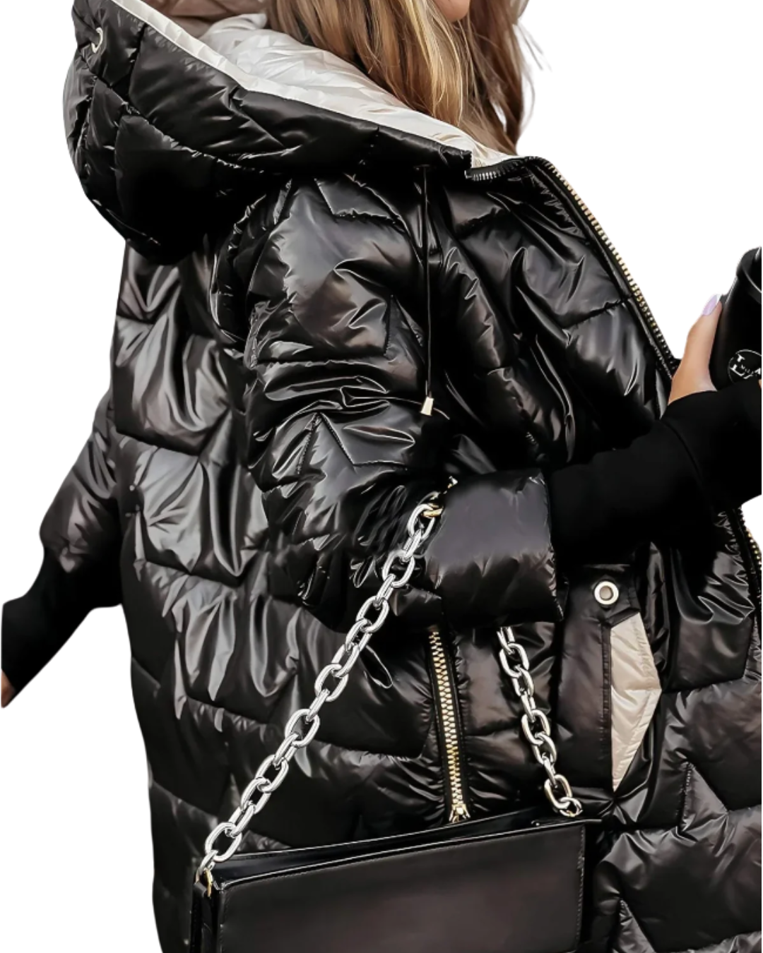 Nolwen | Eleganter Wintermantel mit Kapuze und Wattierung