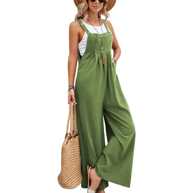 Amara |  Ärmellose Latzhose Casual Jumpsuit