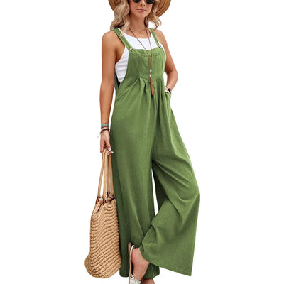 Amara |  Ärmellose Latzhose Casual Jumpsuit