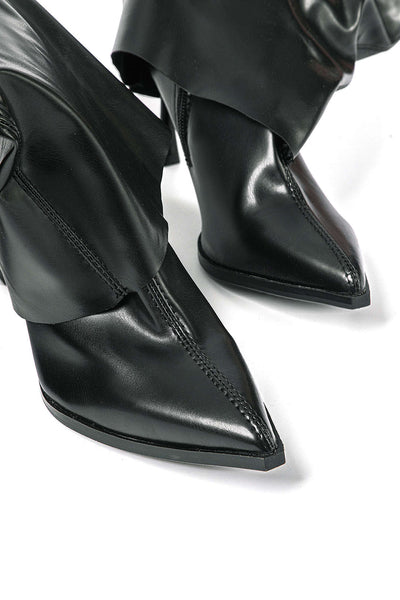 Olivia | Schwarze Designer-Stiefel mit einzigartigem Oversized-Look