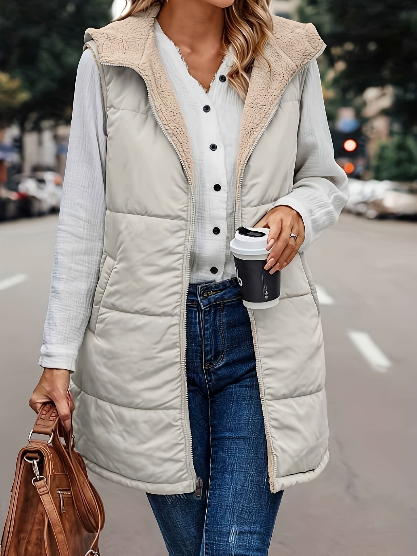 Avelena | Warme Kapuzenweste Jacke
