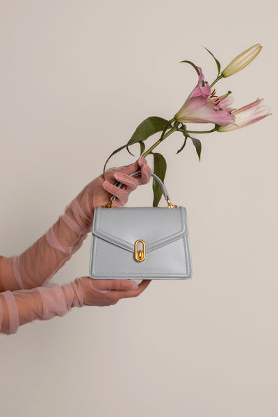 Elena | Strukturierte Damenhandtasche mit Top-Handle & goldfarbenem Verschluss – Elegante City-Bag