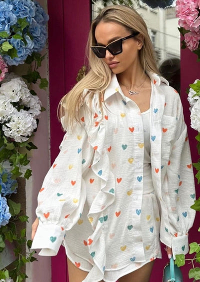 Amira | Herz-Print Zweiteiler-Set – Perfekt für entspannte Sommertage