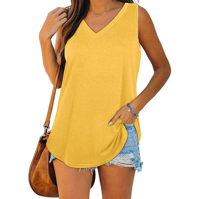 Ophelia | Jersey-Tank-Top mit V-Ausschnitt