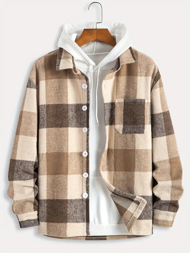 Avelena | Vielseitige Herren Fleecejacke mit Karomuster, Stilvoll