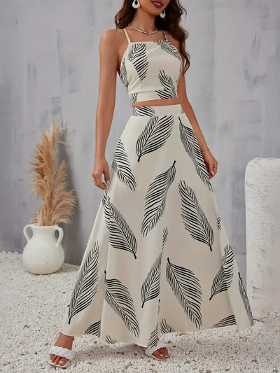 Lilivere – Elegantes Zweiteiler-Set mit Blattmuster