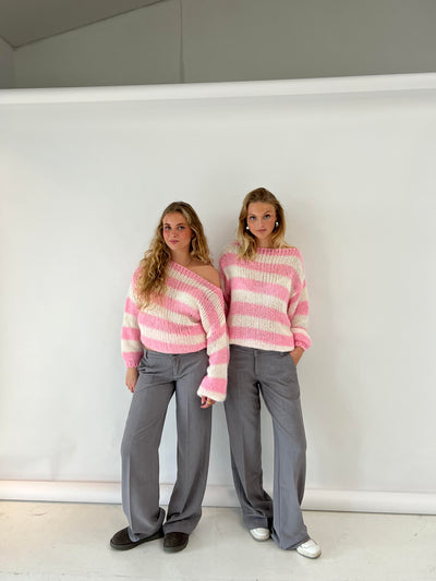 Gestreifter Strickpullover | Lässig und Stilvoll | Oversize-Look